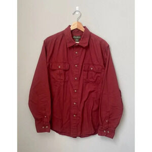 Eddie Bauer Men's Size XL Outdoors Long Sleeve Pocketed Button Down Shirt in Red